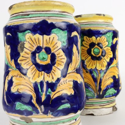Pair of Vases Neo-Renaissance Style Majolica Italy XX Century