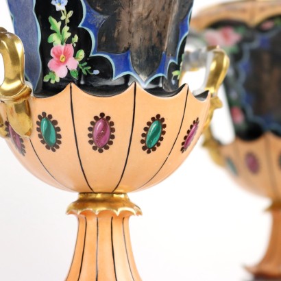 Antik, Vase, antike Vasen, antike Vase, antike italienische Vase, antike Vase, neoklassizistische Vase, Vase aus dem 19. Jahrhundert, Paar Liberty-Vasen