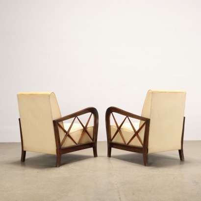 Pair of Armchairs Beech Italy 1950s