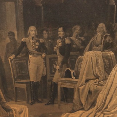 arte, Arte italiano, Pintura italiana del siglo XIX, Impresión enmarcada original mitad 0a, Divorce de l'impèratrice