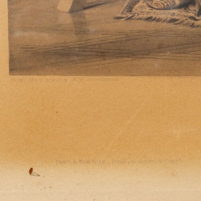 arte, Arte italiano, Pintura italiana del siglo XIX, Impresión enmarcada original mitad 0a, Divorce de l'impèratrice