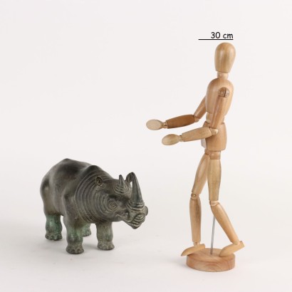 Rhinocéros Bronze Est Années 1960-1970