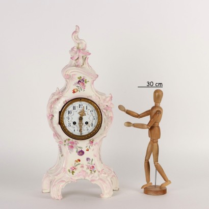 Countertop Clock Baroque Style Porcelain France XIX Century