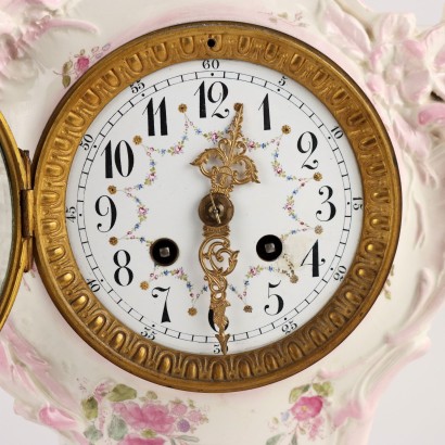 Countertop Clock Baroque Style Porcelain France XIX Century