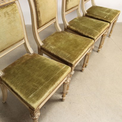 Gruppe von 10 Stühlen Neoklassicher Stil Holz Italien XX Jhd