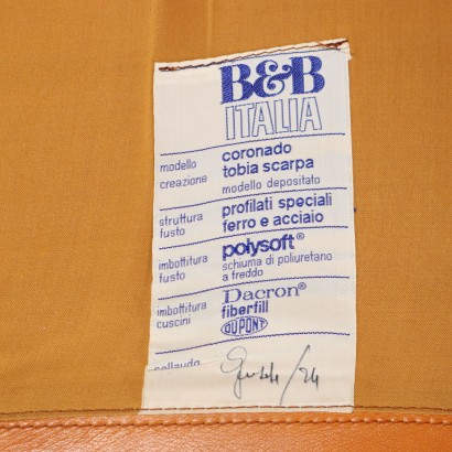 B&B Coronado Armchair Leather Italy 1960s-1970s