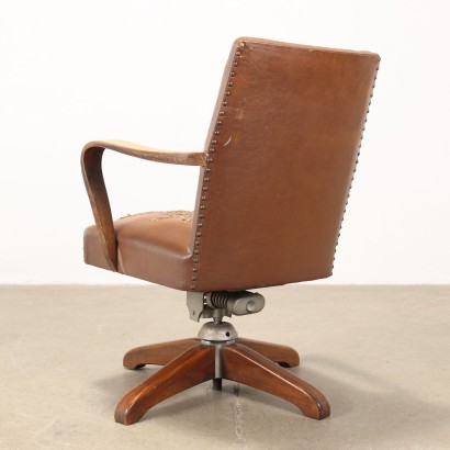 Swivel Armchair Leatherette Italy 1950s