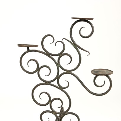 Pair of Candle Holders Wrought Iron Italy XX Century