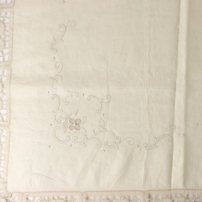 Tablecloth with 16 Napkins Flax Italy XX Century