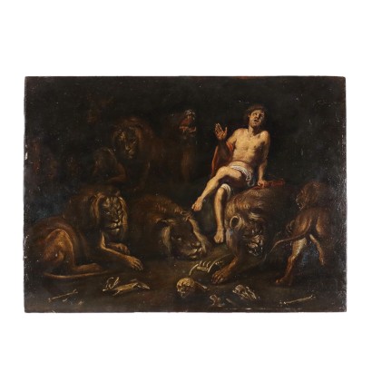 Religious Subject Oil on Wooden Table Italy XIX Century