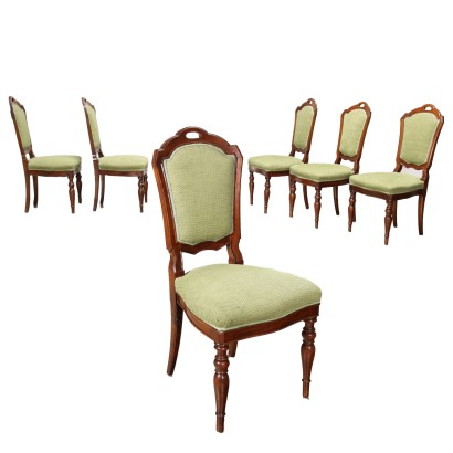 antigüedad, silla, sillas antiguas, silla antigua, silla italiana antigua, silla antigua, silla neoclásica, silla del siglo XIX, Grupo de sillas Umbertinas