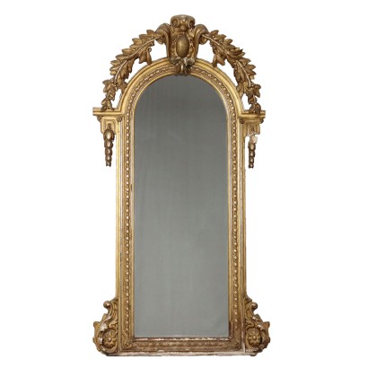 Antique Eclectic Mirror Gilded Pastiglia France XIX Century