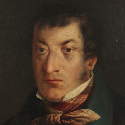 Portrait Masculin Huile sur Toile Italie XIX Siècle