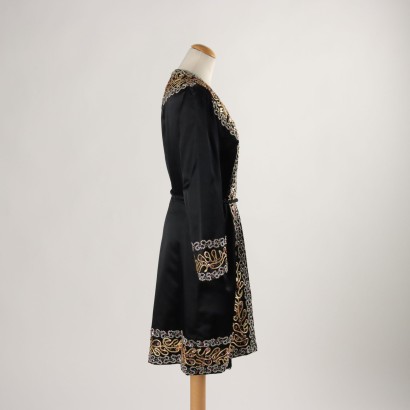 Vintage Kleid Satin Gr. L Italien 1970er