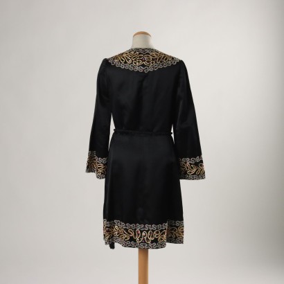 Vintage Kleid Satin Gr. L Italien 1970er