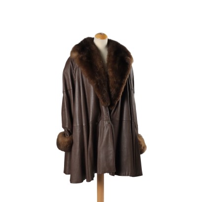 Abrigo Vintage de Cuero Marrón