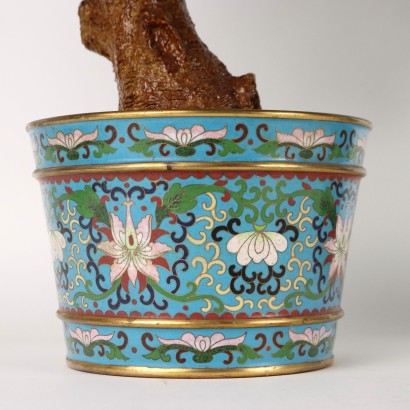 Paire de Vases Cloisonné Cuivre Chine XXe Siècle