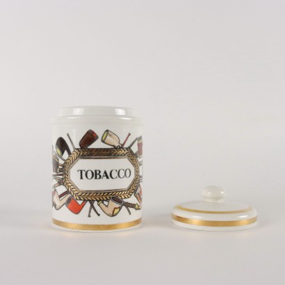 P. Fornasetti Tabakhalterbehälter Keramik Italien 1960er