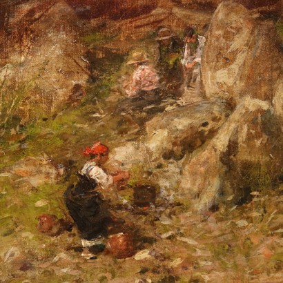 R. Pellegrini Oil on Canvas Italy 1909