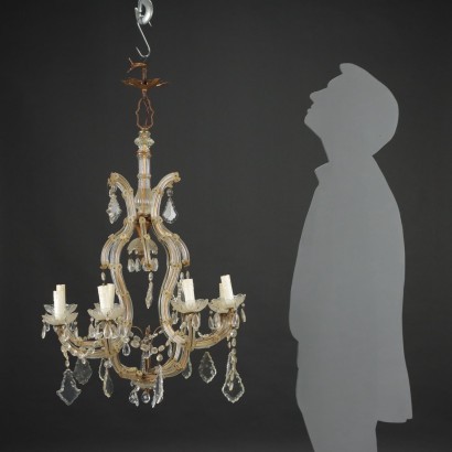 Kronleuchter Maria-Theresia Stil Glas Italien XX Jhd