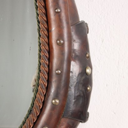 Mirror Obtained by a Horse Saddle Leather Switzerland XX Century