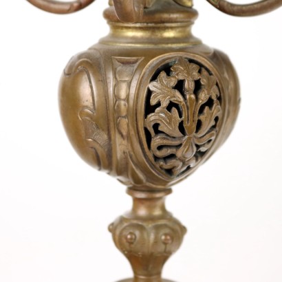 Tischuhr mit Kandelaber Bronze Frankreich XIX Jhd