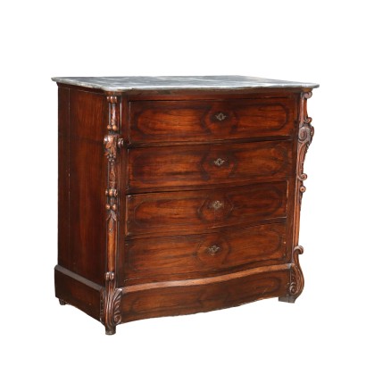 Chest of Drawers Louis Philippe Walnut Italy XIX Century