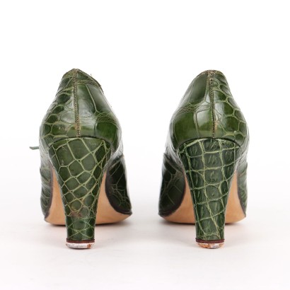 Vintage Schuhe Reptilleder Gr. 38,5 Italien 1960er-1970er