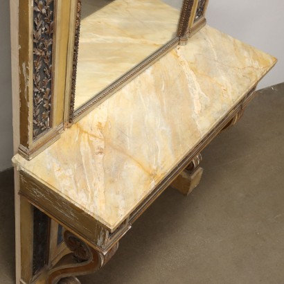 Console with Mirror Neoclassical Style Wood Italy XIX Century