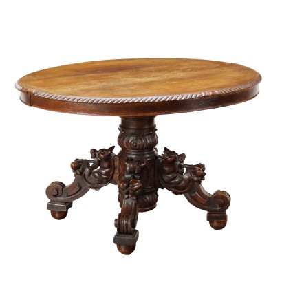 Table Néo-Renaissance Sapin France XIXe Siècle