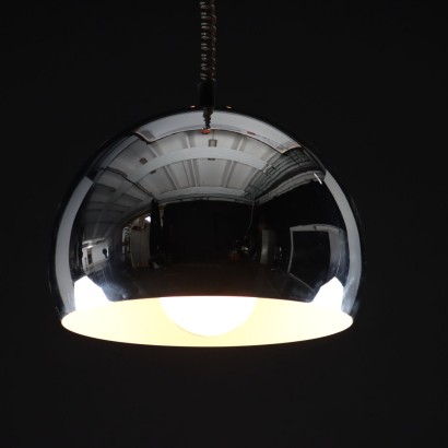 Ceiling Lamp Chromed Metal Italy 1960s