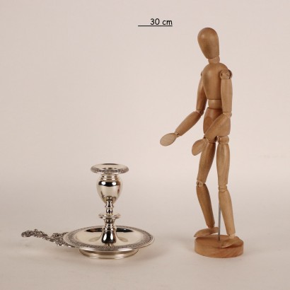 Candle Holder Man. Pampaloni Silver Italy XX Century