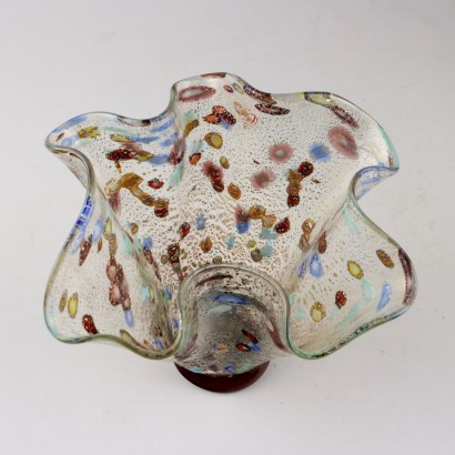 Handkerchief Shaped Vase Glass Italy 1970s-1980s