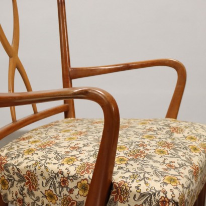 Group of 6 Chairs Beech Italy 1950s