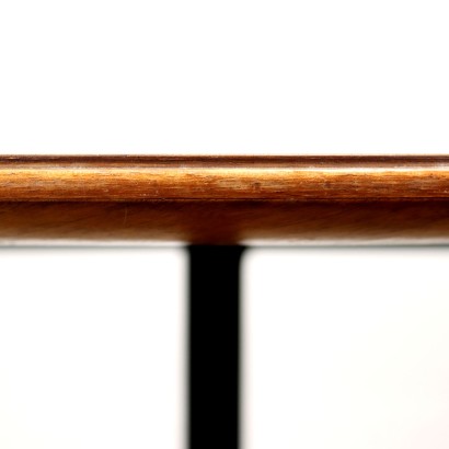 Vintage Table Italy 50s-60s Metal Base Veneered Wood