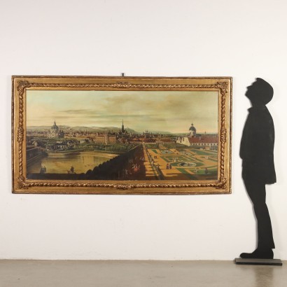 arte, arte italiano, pintura italiana del siglo XX, copia del siglo XX de una pintura de C, Vista de Viena desde la copia de Belvedere