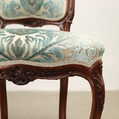 Group of Chairs Rococo Style Mahogany Italy XX Century