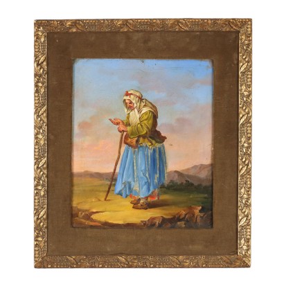 Begging Woman Oil on Canvas XIX Century