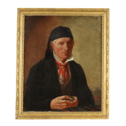 Männlichem Porträt Öl auf Leinwand Italien XIX Jhd