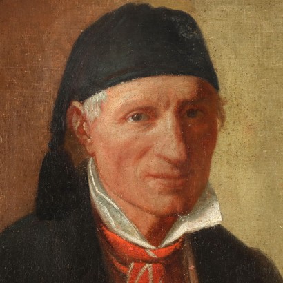 Male Portrait Oil on Canvas Italy XIX Century