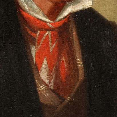 Male Portrait Oil on Canvas Italy XIX Century