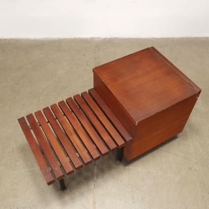 Bench with Container Solid Wood Italy 1960s
