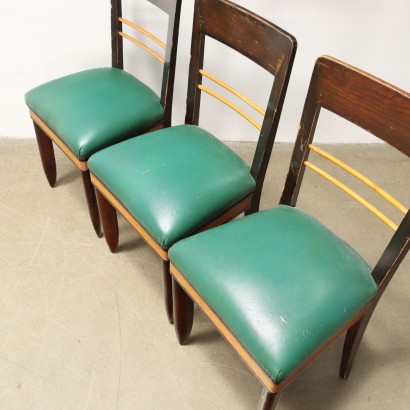 Group of 6 Chairs Beech Italy 1940s