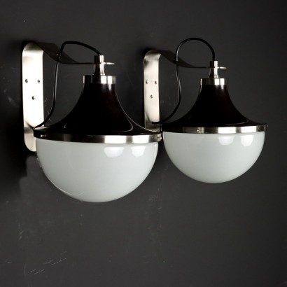 Artemide PI Parete Lamps Glass Italy 1960s