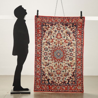 Tapis Laine Noued Fin Asie Années 1980-1990