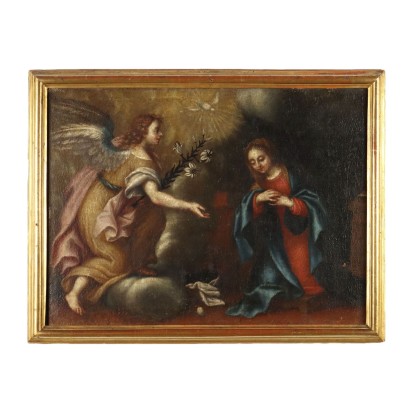 The Announcement Oil on Canvas Italy XVII Century