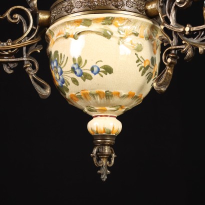 Chandelier Art Nouveau Glass Italy XX Century