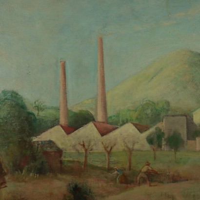 Gemälde Ländliche Szene C. Barbieri Italien 1954 ca.