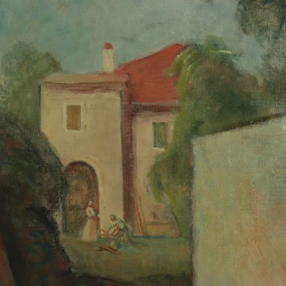 Gemälde Ländliche Szene C. Barbieri Italien 1954 ca.