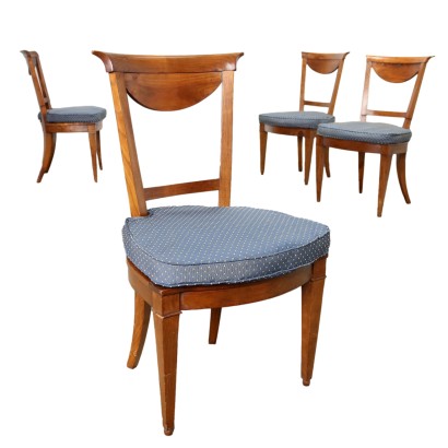 Group of 4 Chairs Empire Cherrywood Italy XIX Century